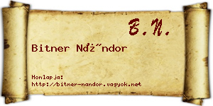 Bitner Nándor névjegykártya