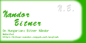 nandor bitner business card